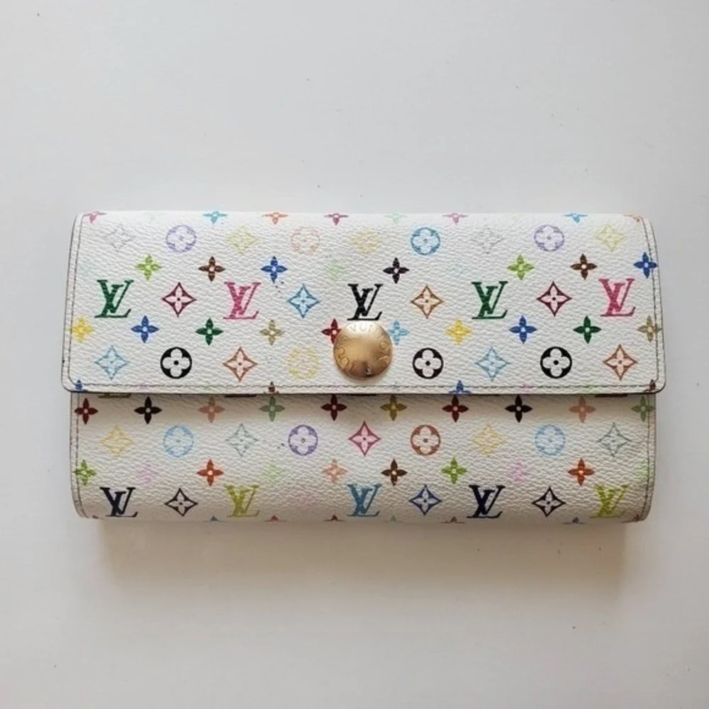 Louis Vuitton x Takashi Murakami White Multicolor Sarah Wallet